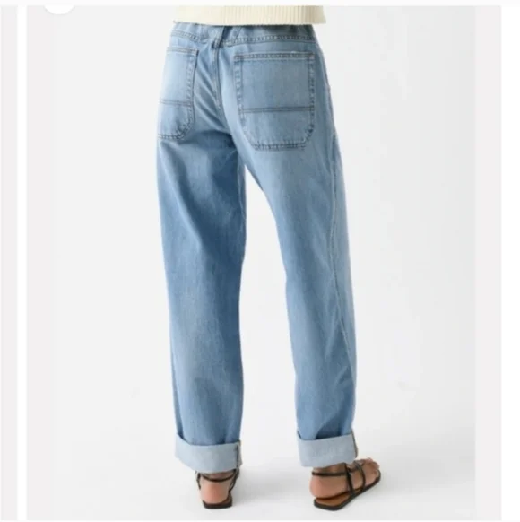 FRAME 90's Utility Loose Jeans Size 28 High Rise Roll Hems Or Straight Leg - Picture 7 of 15